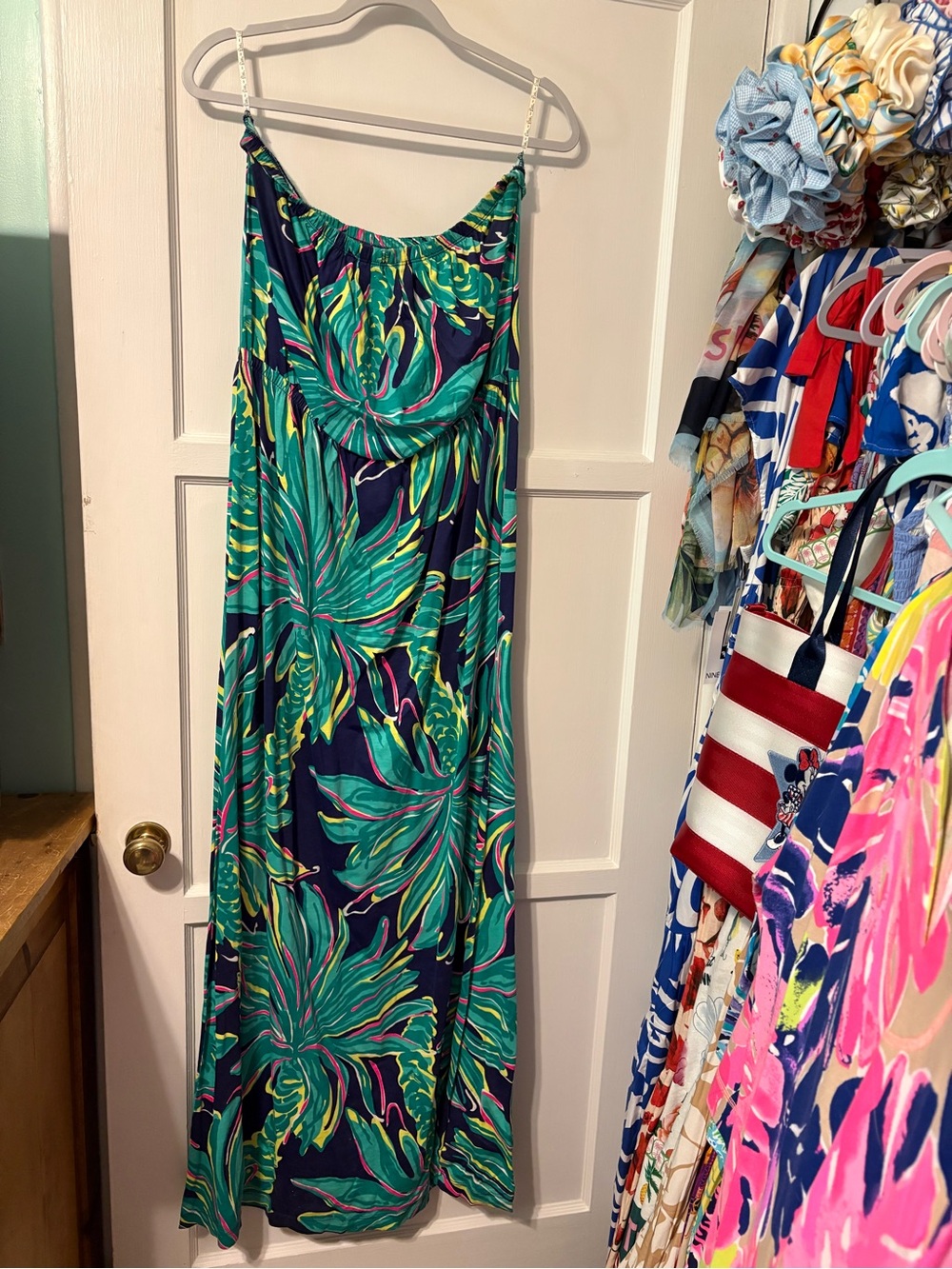 Lilly Pulitzer Marlisa palm tree 🌴 strapless maxi dress